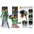 Grön och lila JoJos Bizarre Adventure Star Platinum actionfigur i muskulös pose