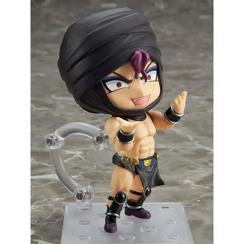 Muscular Kars Nendoroid från JoJos Bizarre Adventure med svart turban och lila hårsträcka