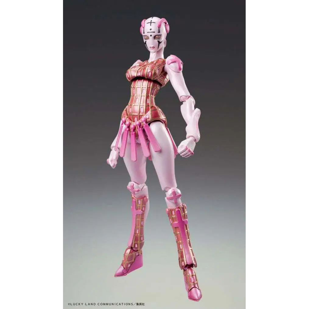 JoJos Bizarre Adventure del 5 rosa och guld actionfigur med korsmotiv