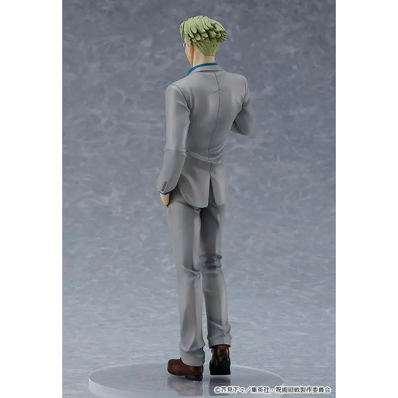 Grå kostymfigur med grönt hår och bruna skor från Jujutsu Kaisen Kento Nanami