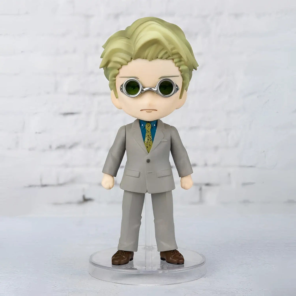 Chibi Jujutsu Kaisen Kento Nanami Mini SH Figuarts-figur med blont hår och gröna glasögon