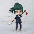 Chibi Maki Zen’in-figur från Jujutsu Kaisen, med mörkgrönt hår och lila glasögon