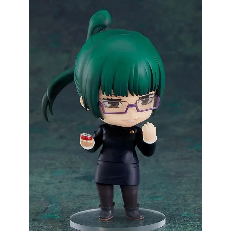 Jujutsu Kaisen Maki Zenin Nendoroid: grönhårig animefigur med lila glasögon
