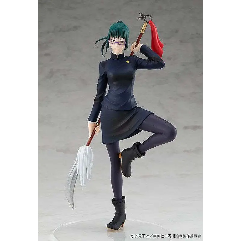 Maki Zen’in Jujutsu Kaisen POP UP PARADE figur med mörkblå klänning, grönt hår i hästsvans och glasögon