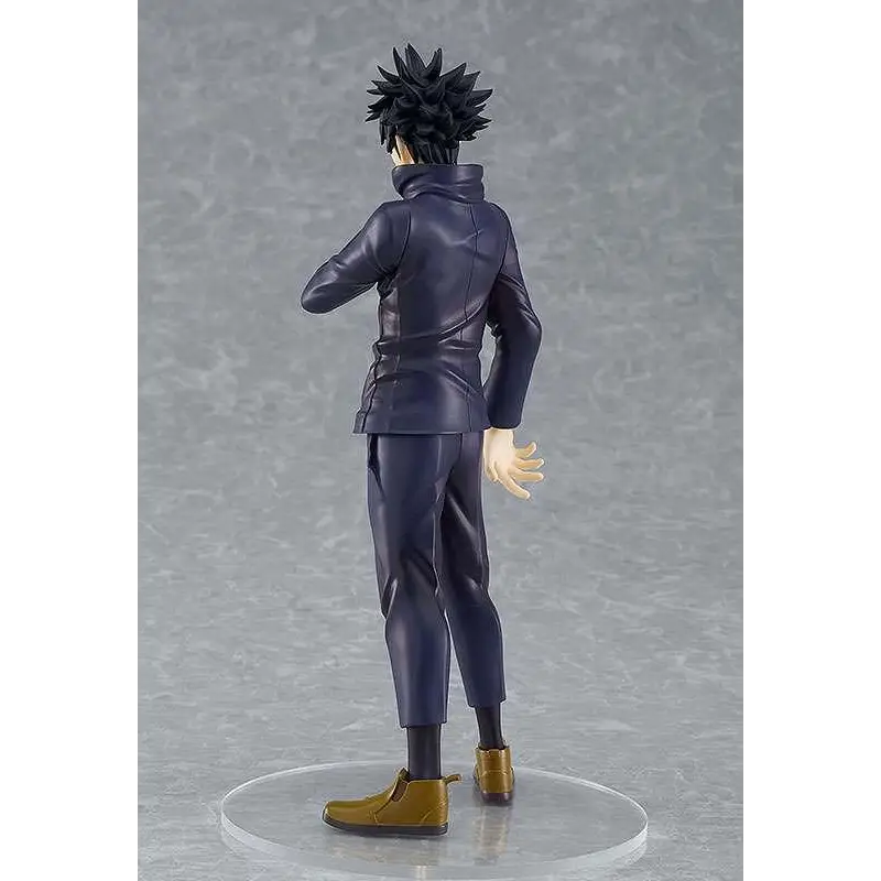 Jujutsu Kaisen Megumi Fushiguro POP UP PARADE-figur med mörkblå läderjacka, byxor, spikigt svart hår och gulddojor