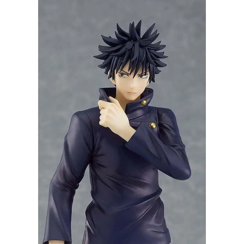 Jujutsu Kaisen Megumi Fushiguro POP UP PARADE figur med svart spretigt hår i marinblå uniform