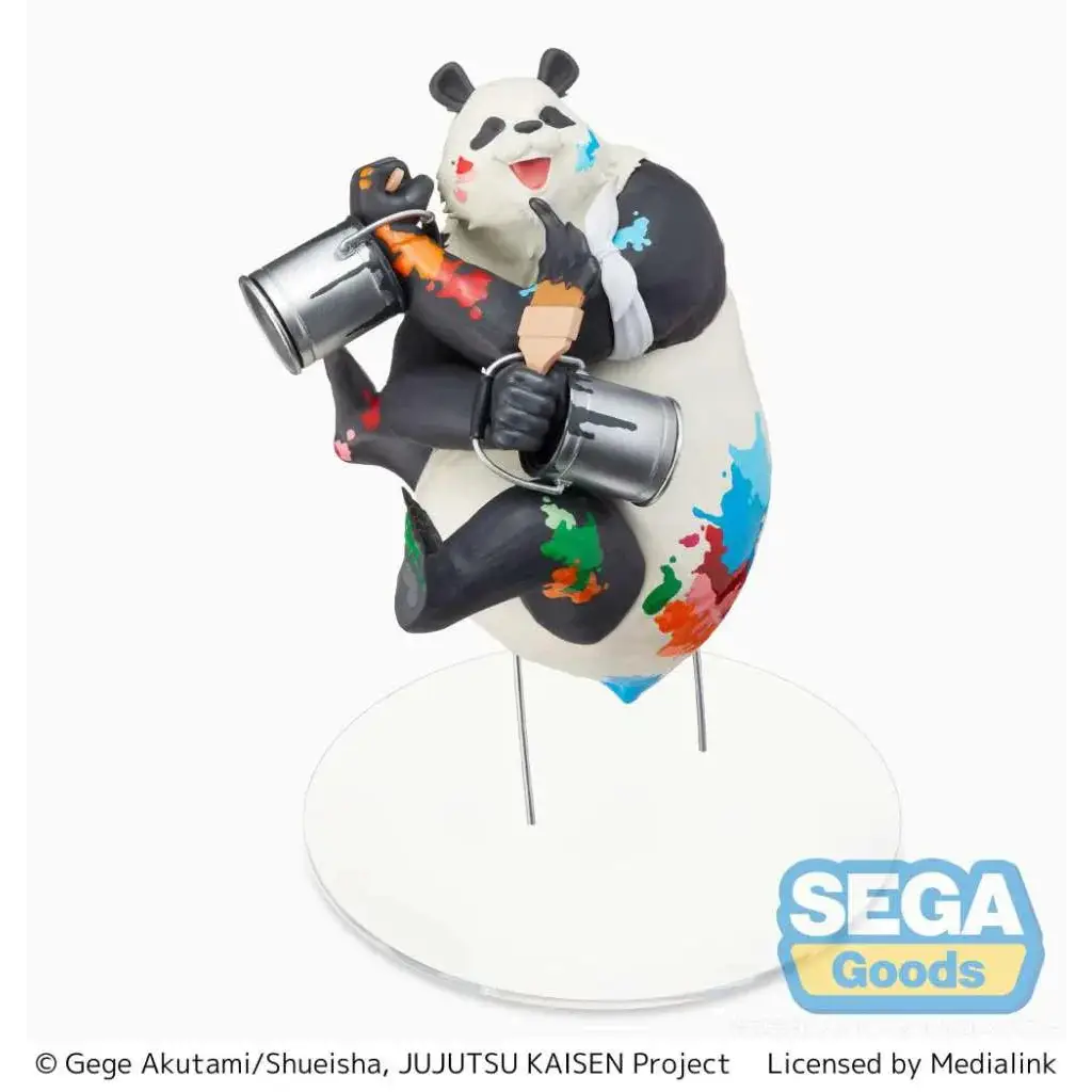 Jujutsu Kaisen Panda-figur med färgglada stänk och målböcker