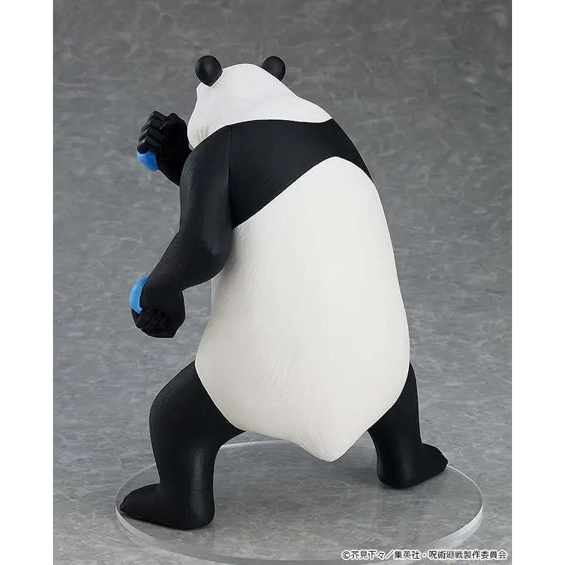 Jujutsu Kaisen Panda-figur i svartvitt med blå accenter på nävarna i dynamisk pose