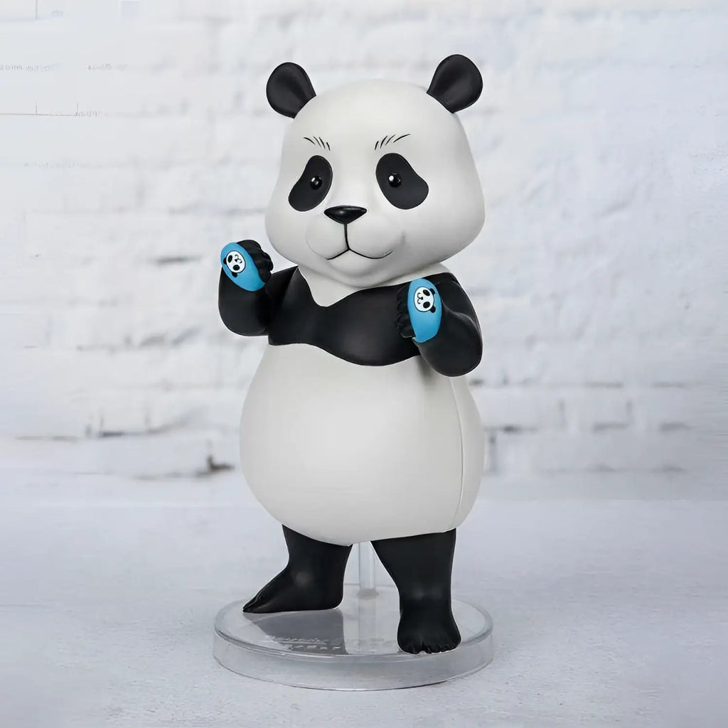 Jujutsu Kaisen Panda Mini SH Figuarts: svartvit figur med blå tassar på akrylbas
