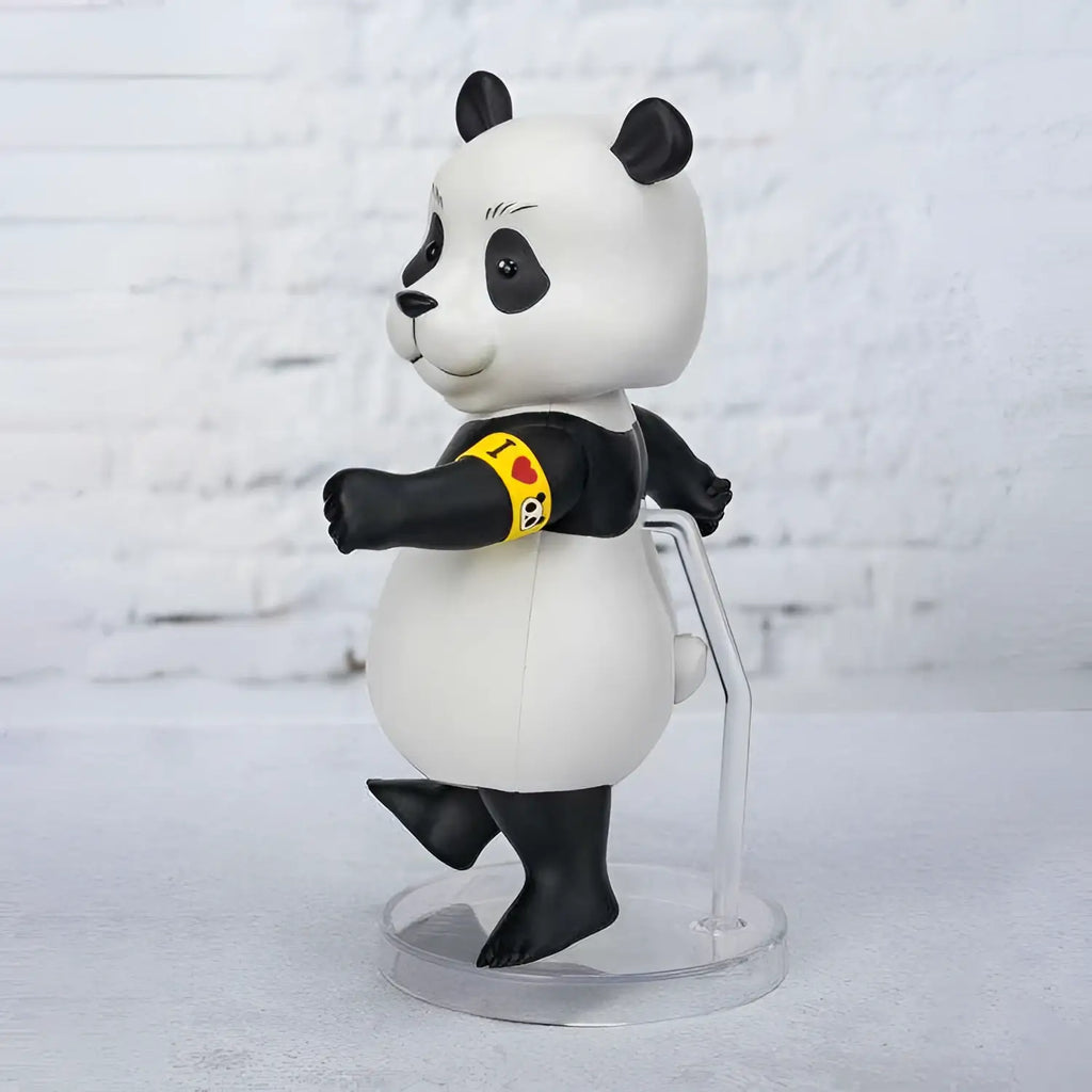 Jujutsu Kaisen Panda Mini SH Figuarts-figur med gul armband och klar akrylbas
