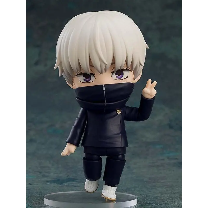 Vit Jujutsu Kaisen Toge Inumaki Nendoroid-figur med vit hår och lila ögon