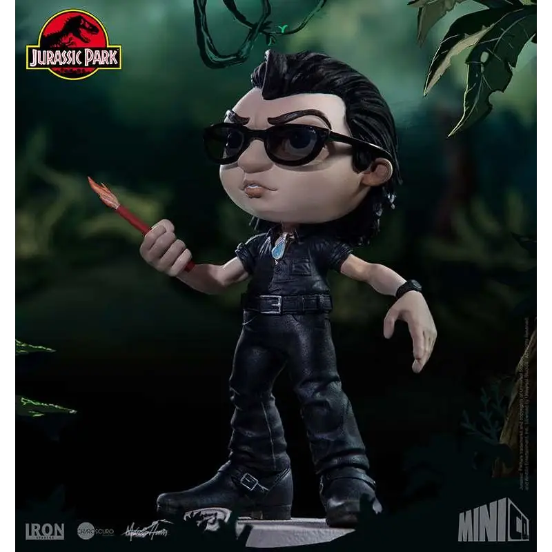 Svart läderliknande figur av Dr. Ian Malcolm från Jurassic Park minifigur