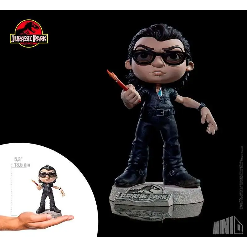 Svart vinylfigur av Dr. Ian Malcolm från Jurassic Park Minico