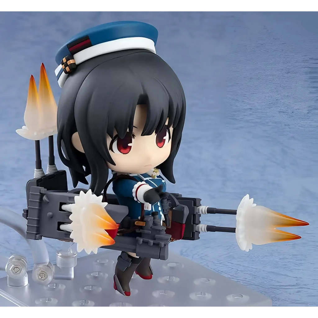 Chibi Nendoroid-figur av Kancolle Takao i marin uniform med svart hår och röda ögon