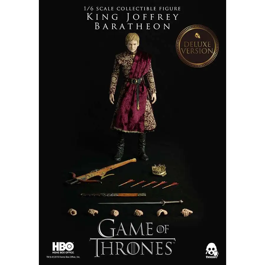 Kung Joffrey Baratheon 1/6 deluxe actionfigur i burgunder sammet