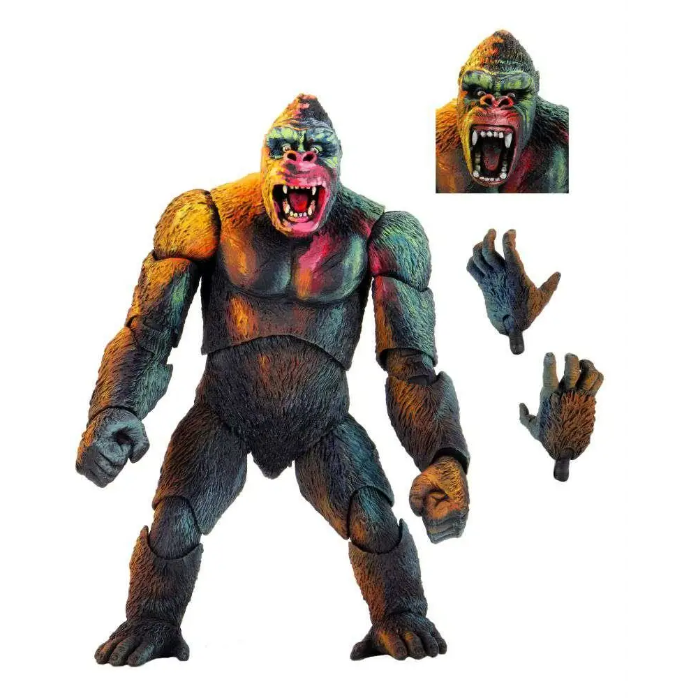 Detaljerad, flerfärgad King Kong actionfigur med texturerad päls och målad ansiktsdetaljer