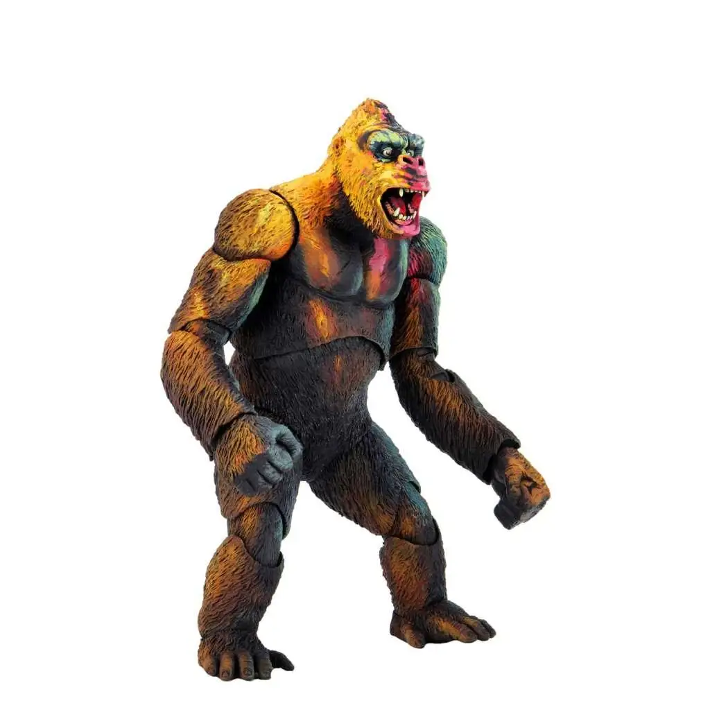 Detaljerad King Kong Ultimate Kong actionfigur med texturerad päls och gröna ögon