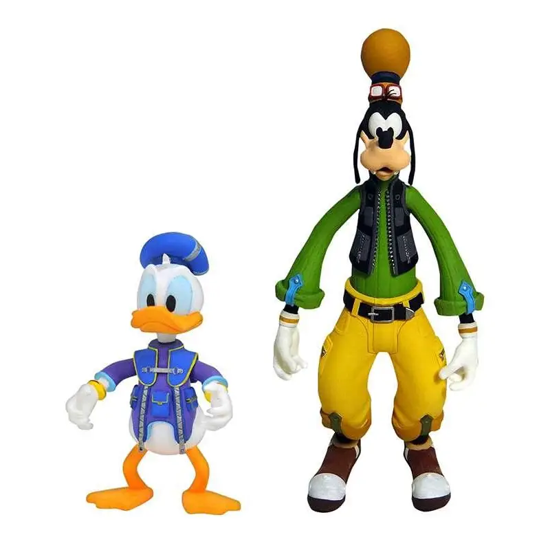 Goofy actionfigur från Kingdom Hearts 3 i grön jacka, gul byxa och brun stövlar med orange hatt