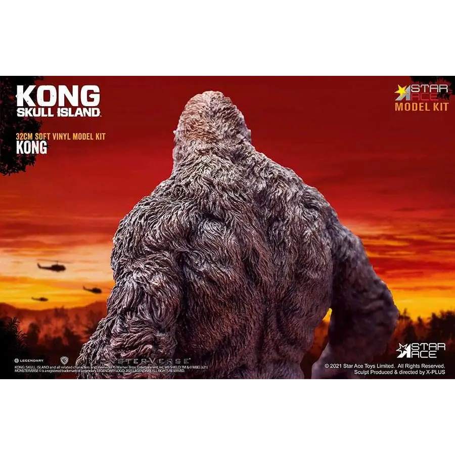 Begränsad utgåva Kong vinylmodellkit, 32 cm, detaljerad grå päls