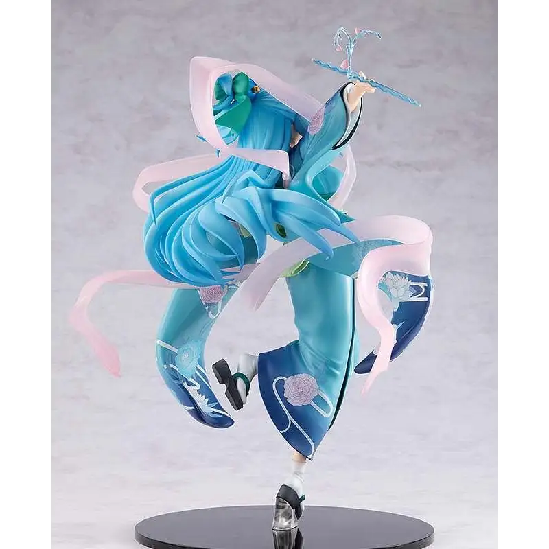 Dynamisk blå och rosa KonoSuba Aqua Oiran-figur i 1/7-skala med flödande kläder