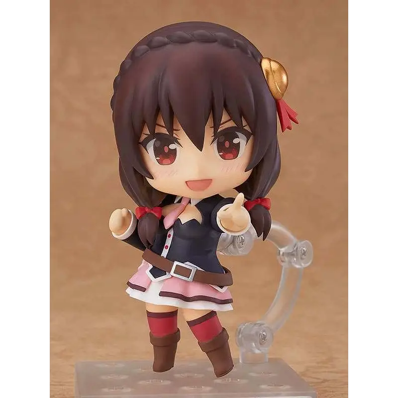 KonoSuba Yunyun Nendoroid chibi-figur med flätat hår och röd uniform