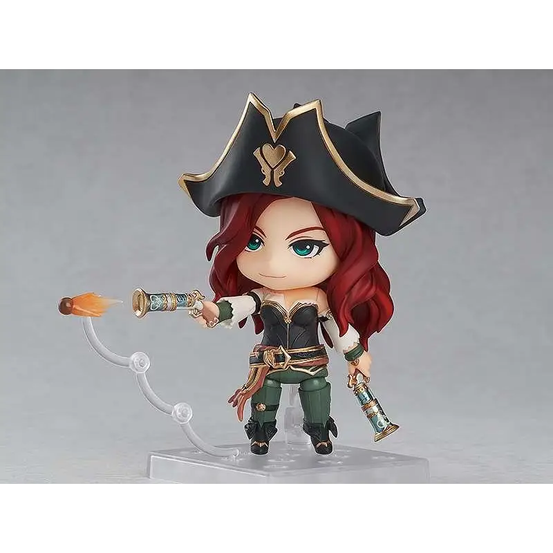Rödhårig piratfigur Miss Fortune Nendoroid från League of Legends med svart trekantshatt