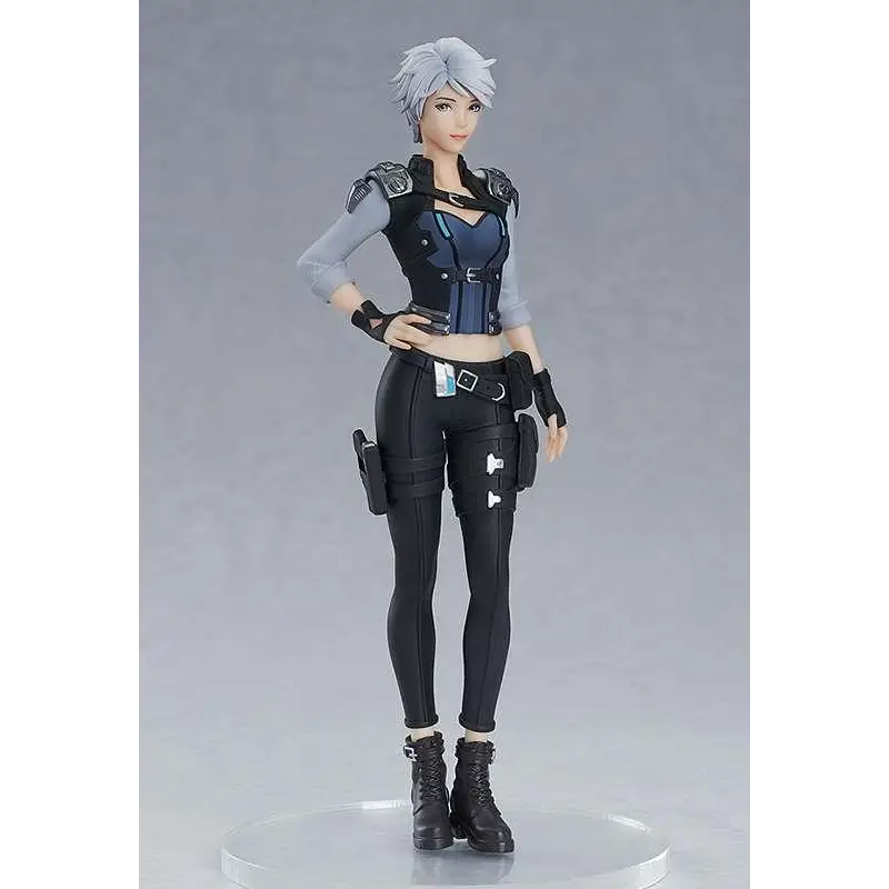 Ling Cage Incarnation Ran Bing silver-haired actionfigur i svart och blå taktisk dräkt