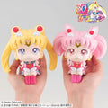 Lukappo Super Sailor Moon och Chibi-set: chibi-figurer i gula och rosa uniformer