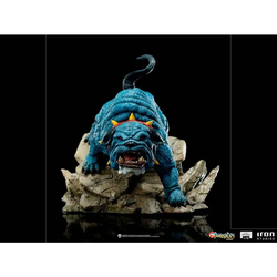 Blå texturerad 1/12-skala WilyKit-statue med gula taggar och lockig svans från Ma-Mutt ThunderCats BDS Art Scale
