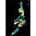 Grönahårig animefigur i dynamisk pose, Macross Plamax MF-13 Reina MK-modellkit