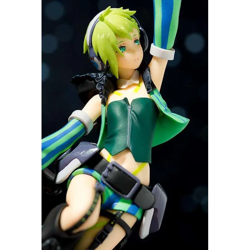 Grön hårupp animefigur Macross Plamax MF-13 Reina MK Rerun-modellkit