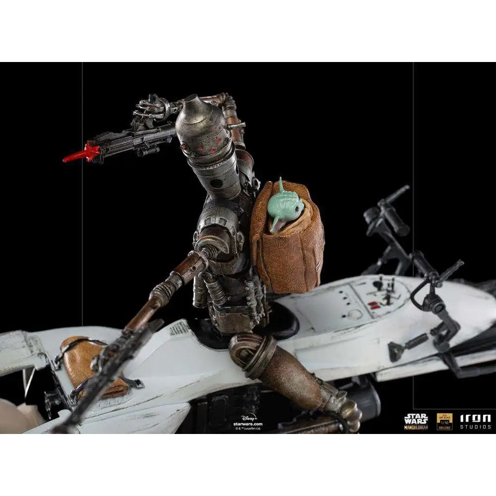 Mandalorian med Grogu och IG-11 staty 1/10 skala, detaljerad rustning