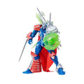 Blå och röd rustad Manga Spawn SDCC 7-tums actionfigur med svärd och grön sköld