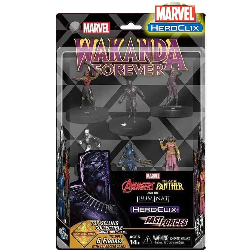 Marvel HeroClix Wakanda Forever: Svarta Panther-figurer i svart och metall