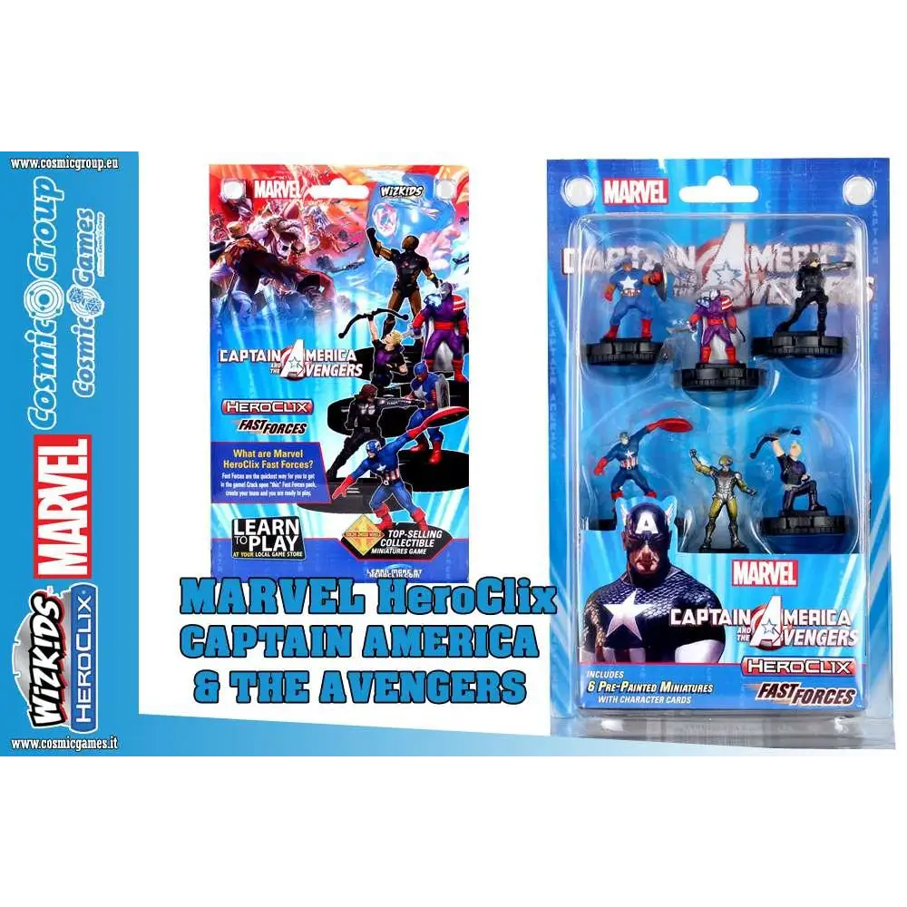 Marvel HeroClix Captain America & Avengers Fast Forces blisterpack med figurer
