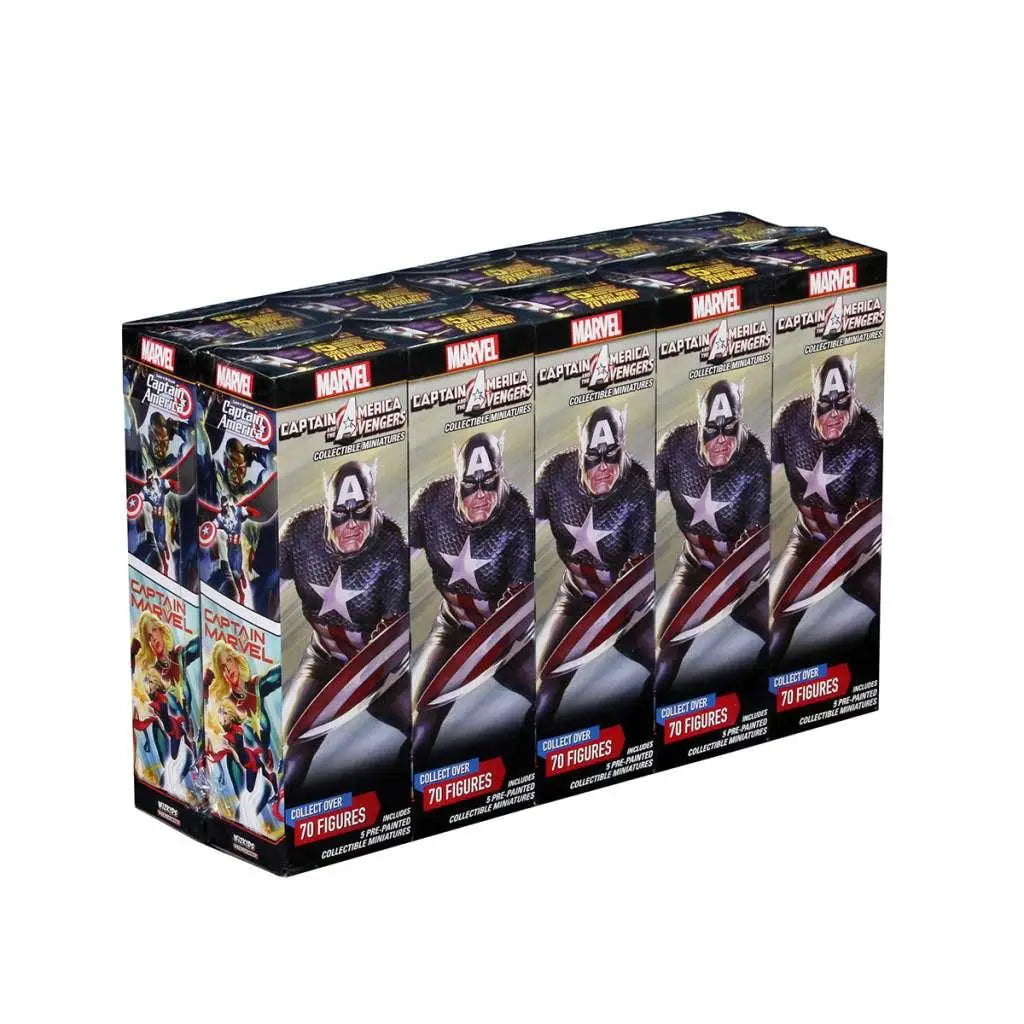 Marvel HeroClix Captain America & Avengers booster brick med 70 figurer