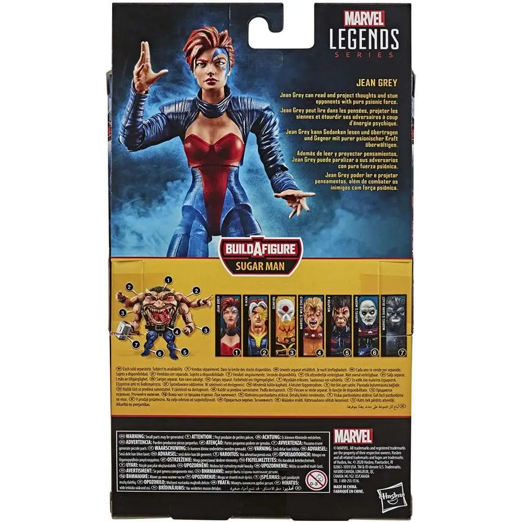 Marvel Legends Age of Apocalypse Jean Grey actionfigur i röd och blå dräkt med detaljerad skulptur
