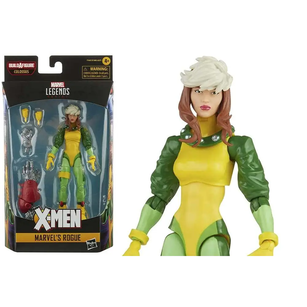 Marvel Legends Age of Apocalypse Rogue-figur i grön-gul kostym med vitt hår