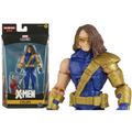 Blå och gul Marvel Legends AOA Cyclops actionfigur med detaljerad rustning och röda linsögon