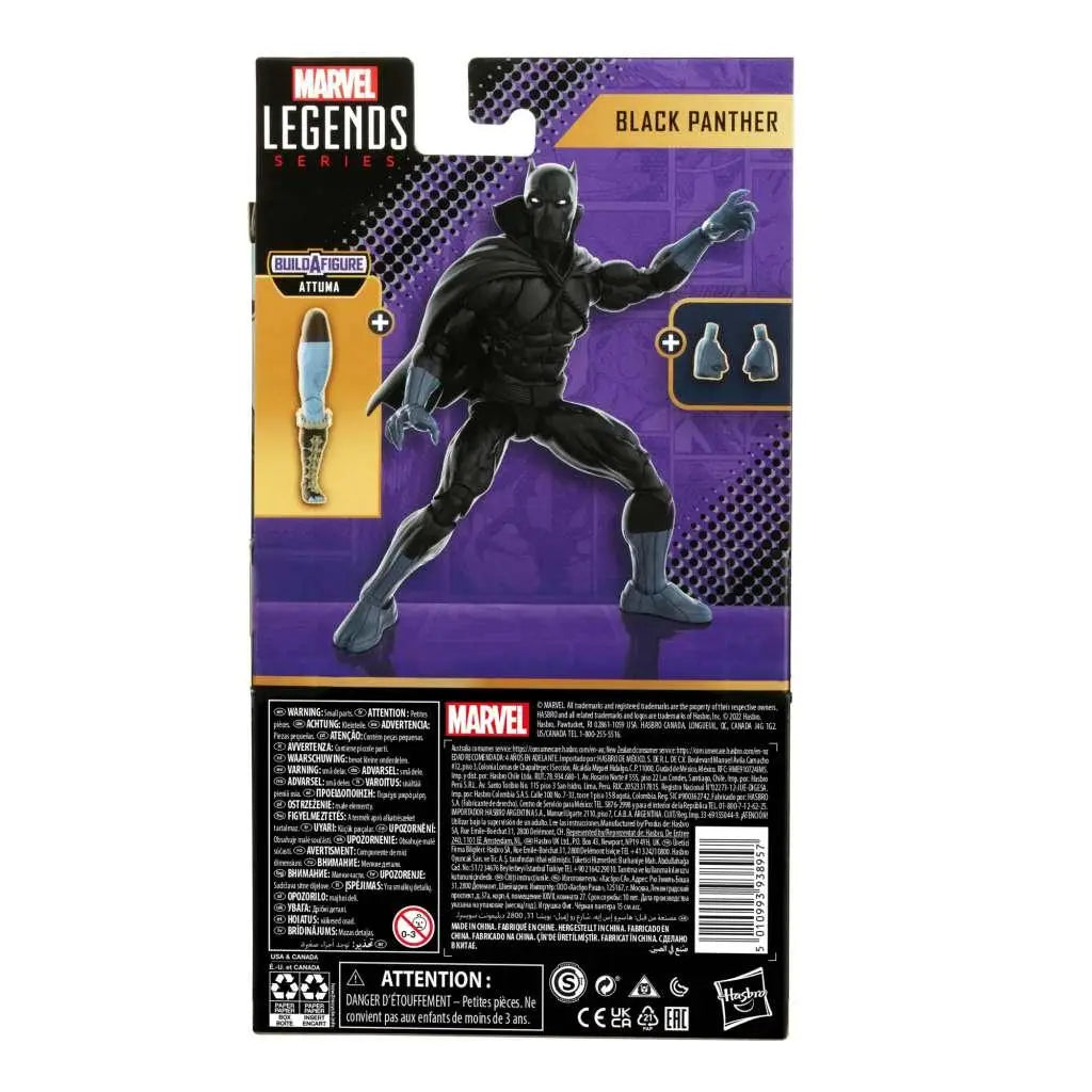 Svartpanter actionfigur i svart och silver rustning med ledade leder