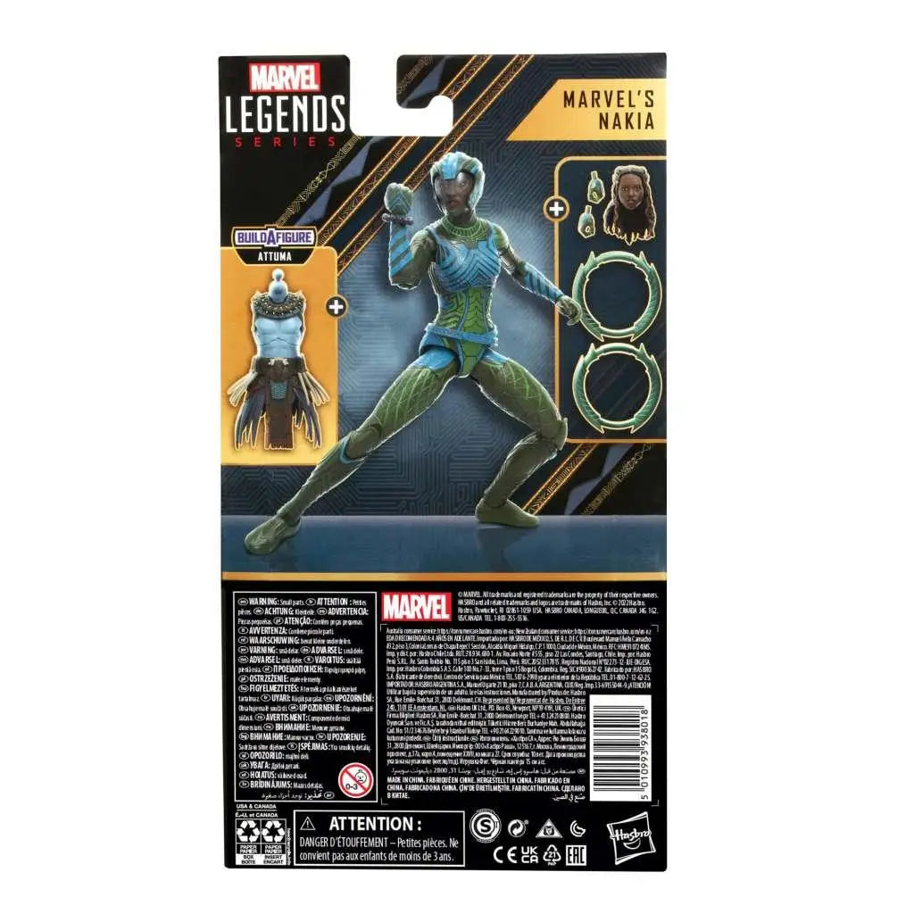 Marvel Legends Nakia actionfigur i grön och blå rustning