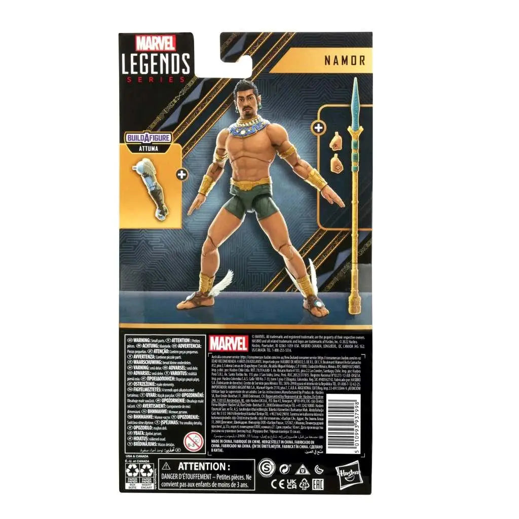 Marvel Legends Namor-figur med detaljerad skulptur och tillbehör