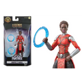 Marvel Legends Black Panther Nakia actionfigur i röd och silver rustning med svarta accenter, håller blå ringvapen