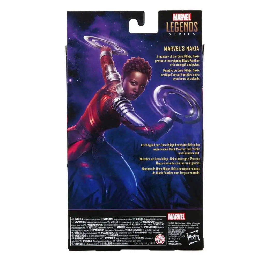Marvel Legends Black Panther Nakia actionfigur i röd-blå dräkt med silverarmor