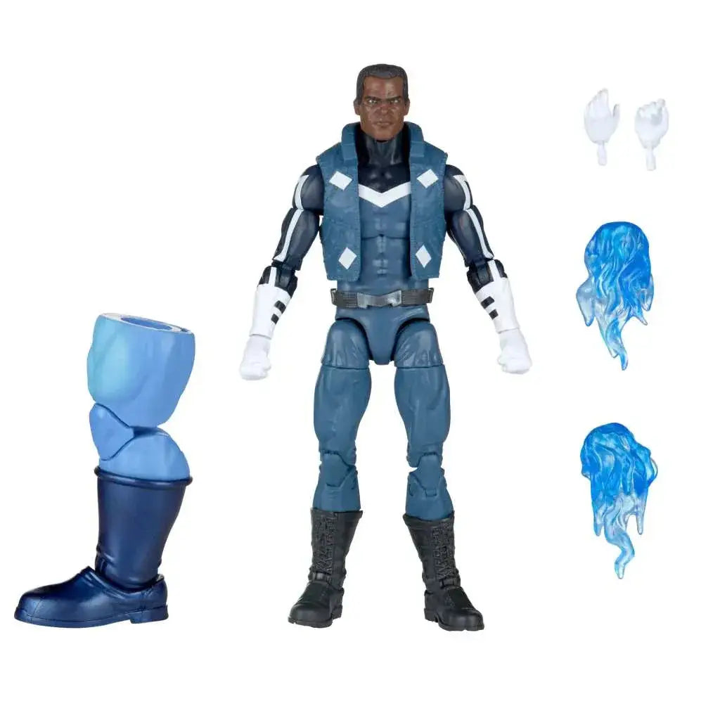 Marvel Legends Blue Marvel-figur i blå och vit dräkt med utbytbara tillbehör