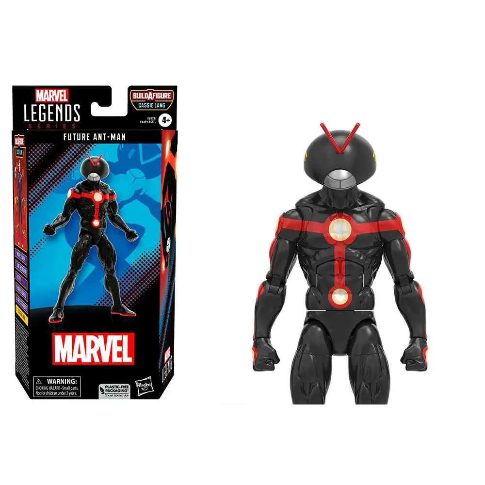 Svart och röd framtida Ant-Man-figur med silverbröst, Marvel Legends-förpackning