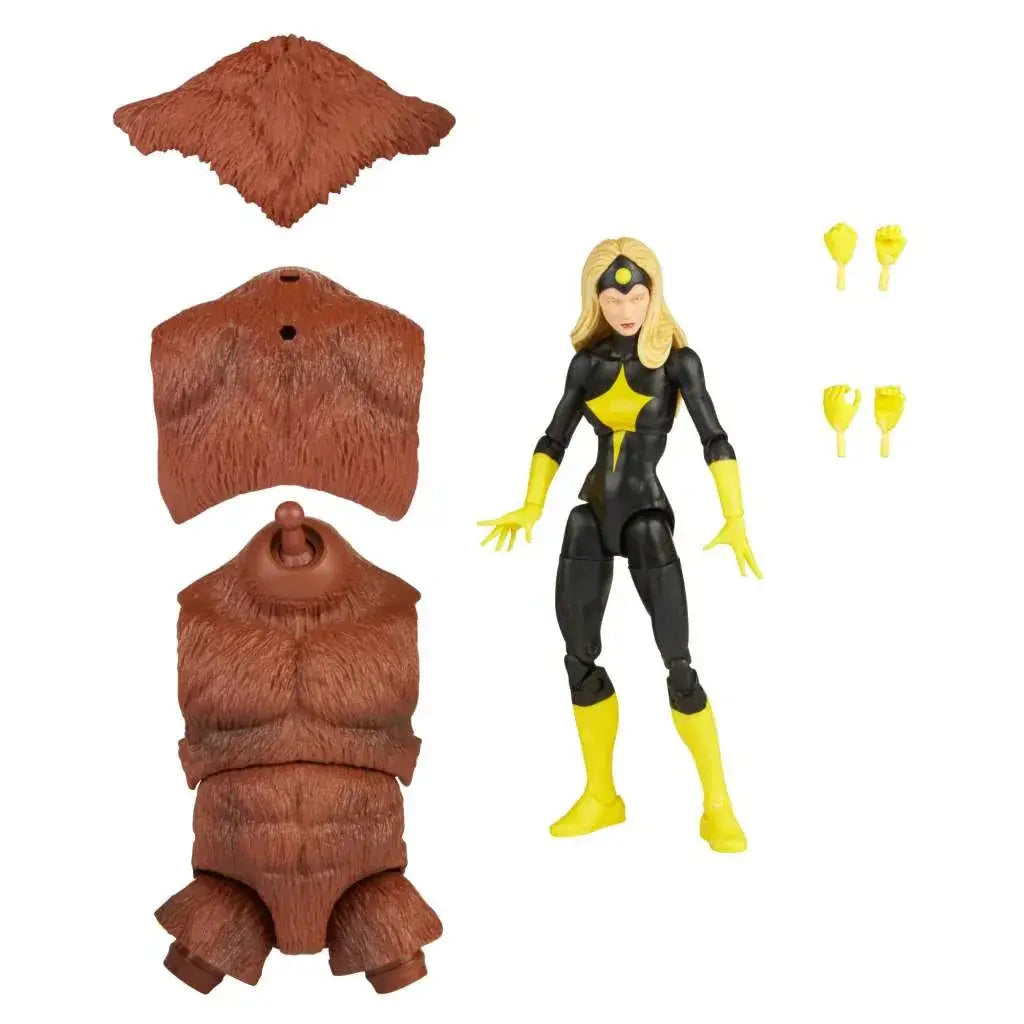 Marvel Legends Darkstar actionfigur i svart och gul med blont hår