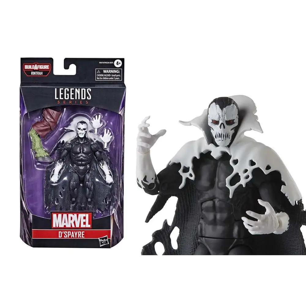 Svartvit skelettfigur med mantel, muskler och röda ögon: Marvel Legends Doctor Strange D’Spayre
