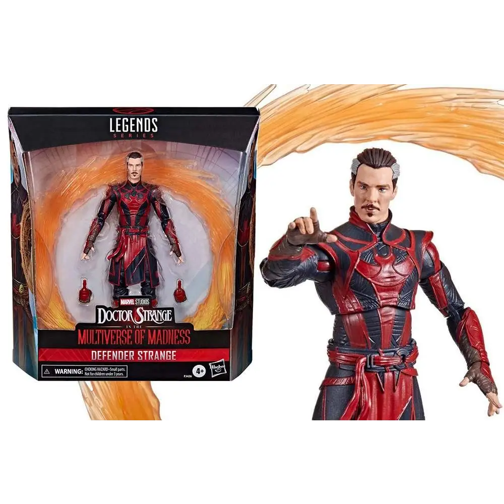 Röd och svart rustad Doctor Strange-actionfigur från Marvel Legends