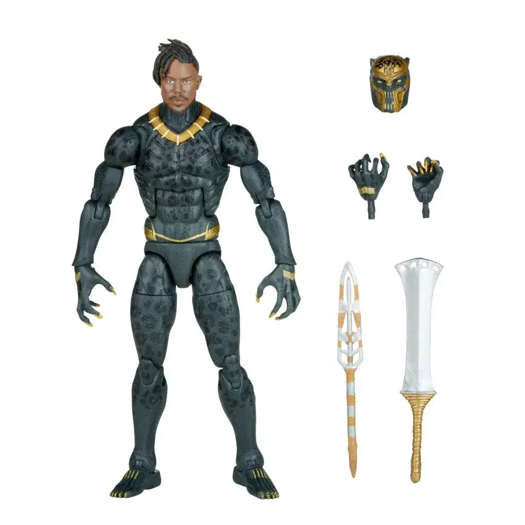 Marvel Legends Erik Killmonger svart panter actionfigur i guldaccenterad dräkt